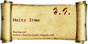 Heitz Irma névjegykártya